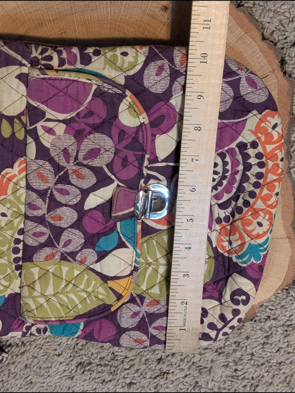 Vera Bradley Purple Quilted Floral Crossbody with Multicolor Accents